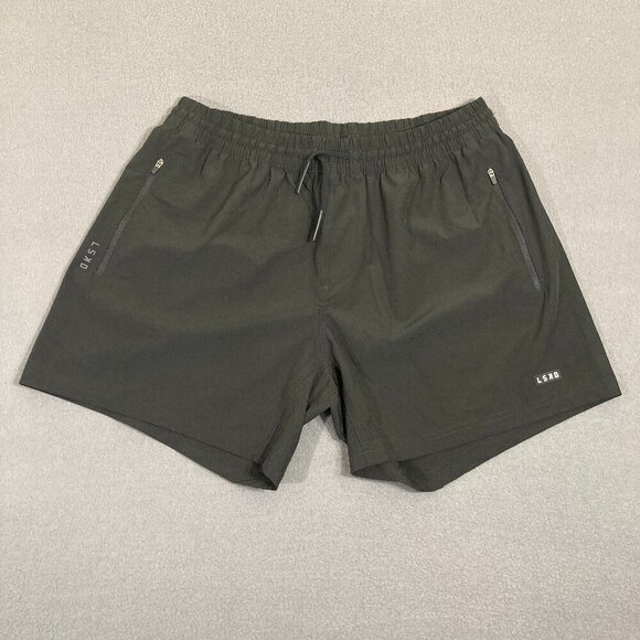 LSKD Mens Shorts Size Large Black Stretch Drawstring Pockets 5” Inseam Linerless - Picture 1 of 7